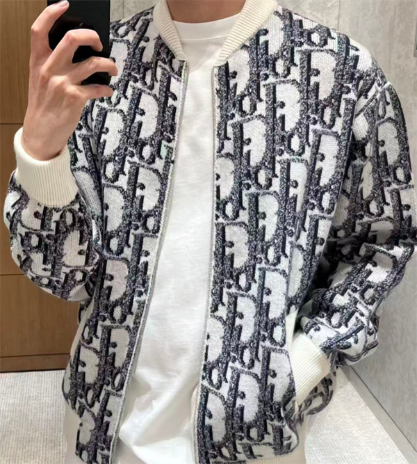 SS26 人気★DIORディオールジャケットコピースキーコレクション Oblique モノグラム総柄 ジャカード クルーネック ニット