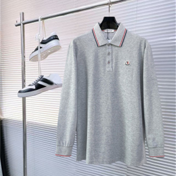 胸ワッペン ライン襟 人気上昇 MONCLER モンクレール コピー 長袖ポロシャツ メンズカジュアル