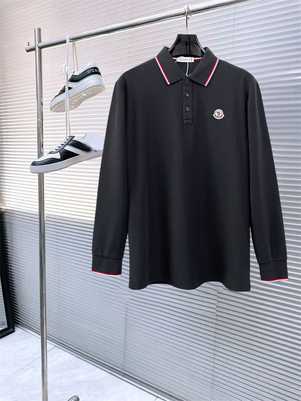 胸ワッペン ライン襟 人気上昇 MONCLER モンクレール コピー 長袖ポロシャツ メンズカジュアル
