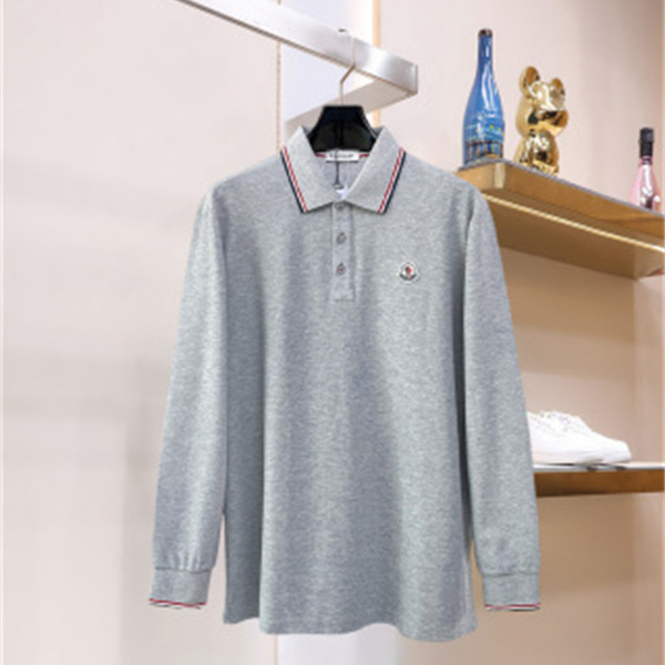トリコロール襟 人気上昇 MONCLER モンクレール コピー 長袖ポロシャツ メンズスポーツ
