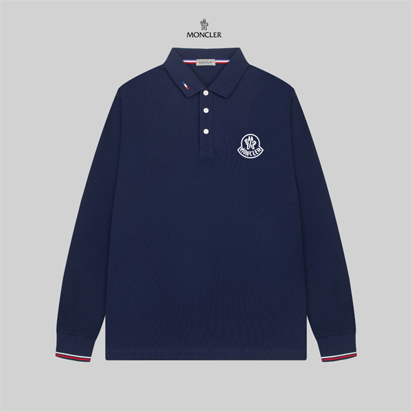 アートエンブレム プレッピー感 MONCLER モンクレール コピー 長袖ポロシャツ メンズプレッピー