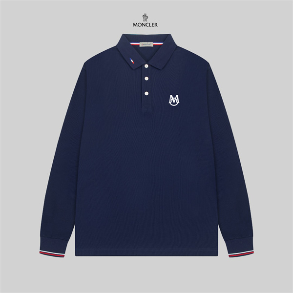 洗練ベーシック トリコロールカフス MONCLER モンクレール コピー 長袖ポロシャツ ライトビジネス