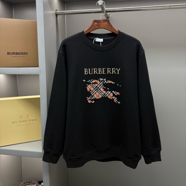 馬術騎士ロゴ刺繍 BURBERRY バーバリー コピー スウェットトレーナー 厚手 コットン クルーネック 長袖 秋冬 カジュアル ストリート