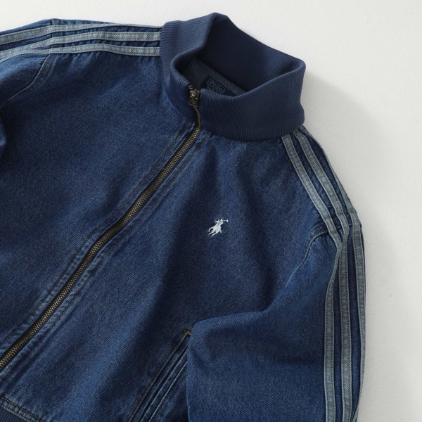 ポロラルフローレン Polo Ralph Lauren 激安 デニムジャケット メンズ レディース 2026新作 立ち襟 フルジップ 三本ライン ポニー刺繍ロゴ ウォッシュ加工 