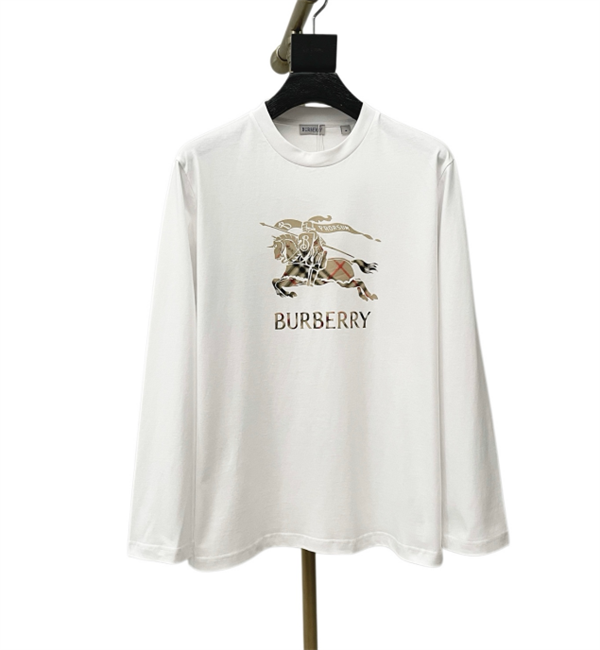 BURBERRYバーバリー長袖tシャツコピー人気★2026個性的品質保証簡単デザイン黒色ホワイト
