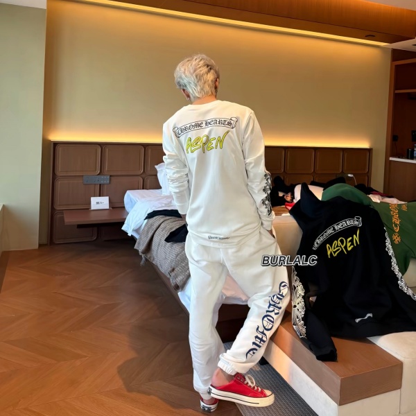 クロムハーツChrome Hearts激安ASPEN限定長袖Tシャツ男女兼用卷物ロゴバックプリント落ち肩ゆったりストリート