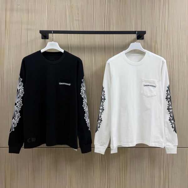 クロムハーツChrome Hearts激安ASPEN限定長袖Tシャツ男女兼用卷物ロゴバックプリント落ち肩ゆったりストリート