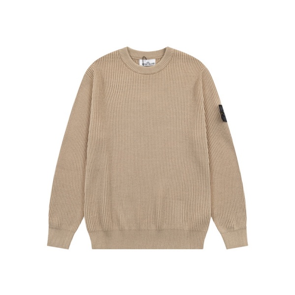 ストーンアイランドSTONE ISLAND激安クルーネックニットセーターメンズレディース袖ロゴワッペンリブ編み厚手長袖秋冬トップス