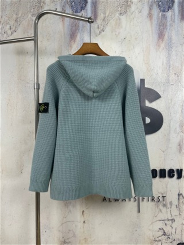 秋冬定番ワッフル編み STONE ISLAND ストーンアイランド コピー ニットカーディガン グレー系3色フード付き