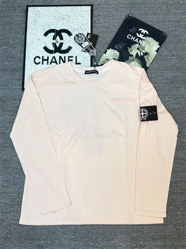 存在感あるバックプリント STONE ISLAND × CHROME HEARTS ストーンアイランド×クロムハーツ コピー ロンT 男女兼用カジュアル