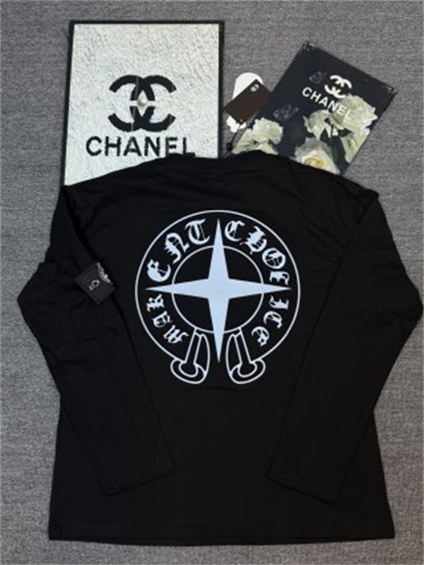 存在感あるバックプリント STONE ISLAND × CHROME HEARTS ストーンアイランド×クロムハーツ コピー ロンT 男女兼用カジュアル