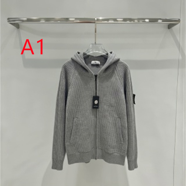 秋冬の定番3色展開 STONE ISLAND ストーンアイランド コピー ニットパーカー ワッフル編みフルジップ