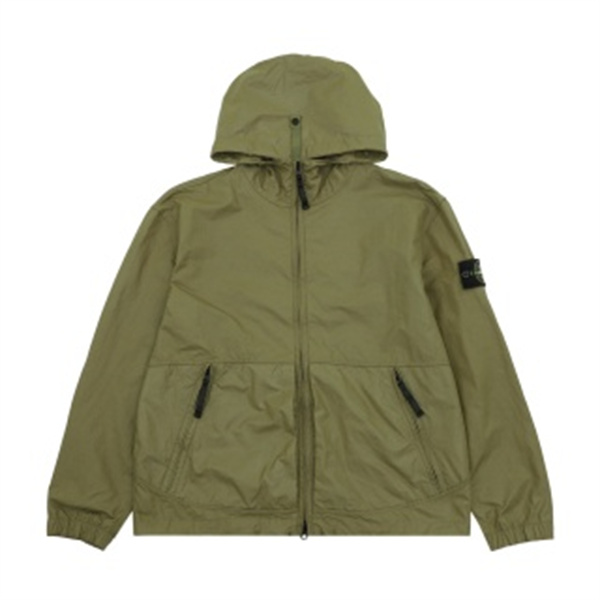 春秋の街歩きに最適 STONE ISLAND ストーンアイランド コピー ナイロンジャケット フード付き黒カーキブルー