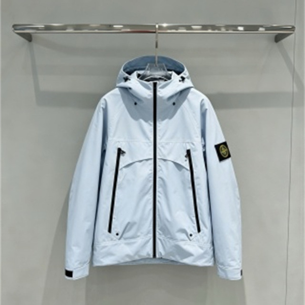 爽やかなライトブルー STONE ISLAND ストーンアイランド コピー マウンテンパーカー 配色ジップ春秋アウター