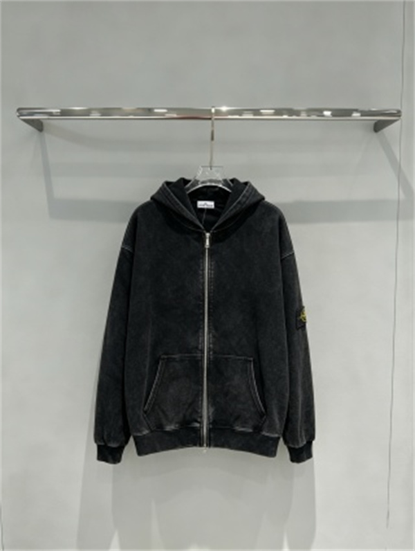 ヴィンテージ加工が映える STONE ISLAND ストーンアイランド コピー ジップパーカー カーキ・グレー系4色