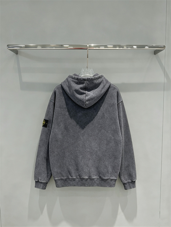 ヴィンテージ加工が映える STONE ISLAND ストーンアイランド コピー ジップパーカー カーキ・グレー系4色