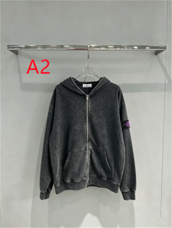ヴィンテージ加工が映える STONE ISLAND ストーンアイランド コピー ジップパーカー カーキ・グレー系4色