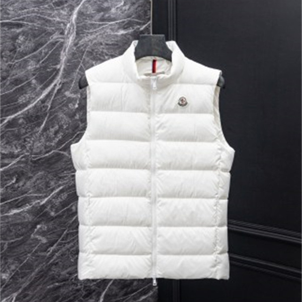冬の定番モノトーン MONCLER モンクレール コピー ダウンベスト 立ち襟ロゴワッペン付き