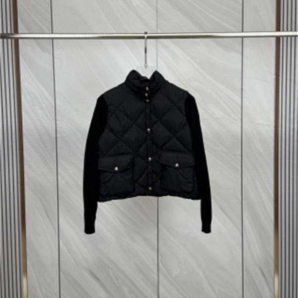 優しいピンクが映える MONCLER モンクレール コピー ニット切替ダウンブルゾン 秋冬レディース