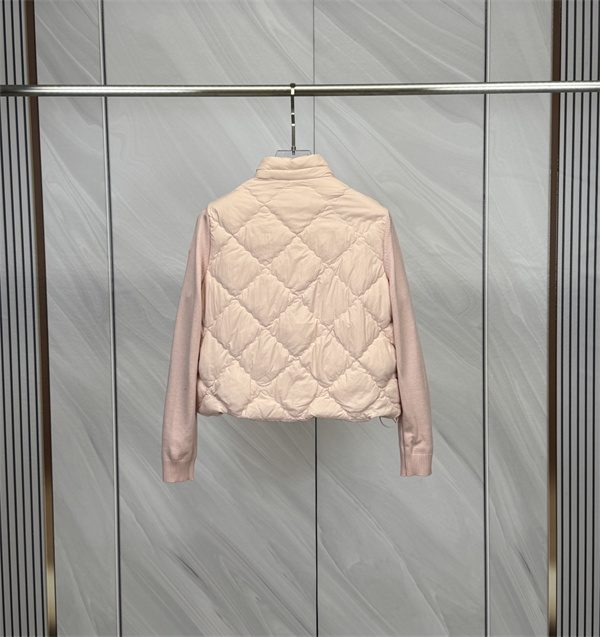優しいピンクが映える MONCLER モンクレール コピー ニット切替ダウンブルゾン 秋冬レディース