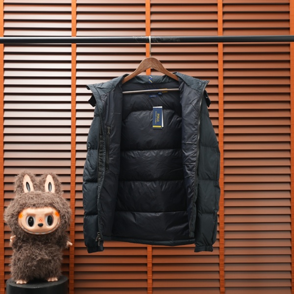 深みのあるネイビー POLO RALPH LAUREN ポロラルフローレン コピー フード付きダウンブルゾン 冬カジュアル