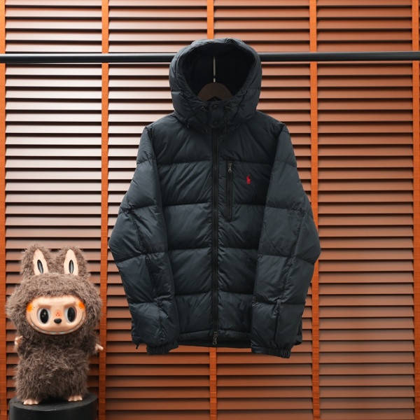 深みのあるネイビー POLO RALPH LAUREN ポロラルフローレン コピー フード付きダウンブルゾン 冬カジュアル