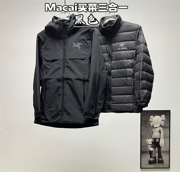 秋冬に便利な3WAY仕様 ARC'TERYX アークテリクス コピー マウンテンジャケット Macaiブラック防寒アウター