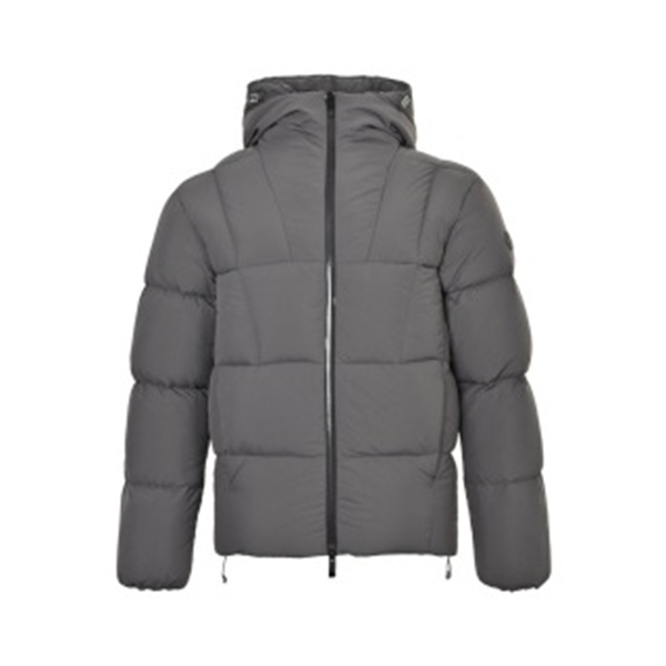 都会的なチャコールグレー MONCLER モンクレール コピー フード付きダウンブルゾン 立体キルティング