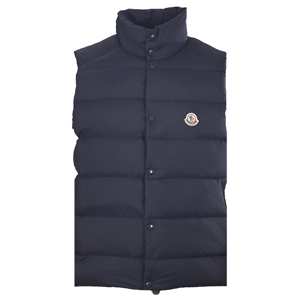 落ち着いたネイビー MONCLER モンクレール コピー ダウンジレ スタンドカラー秋冬アウター
