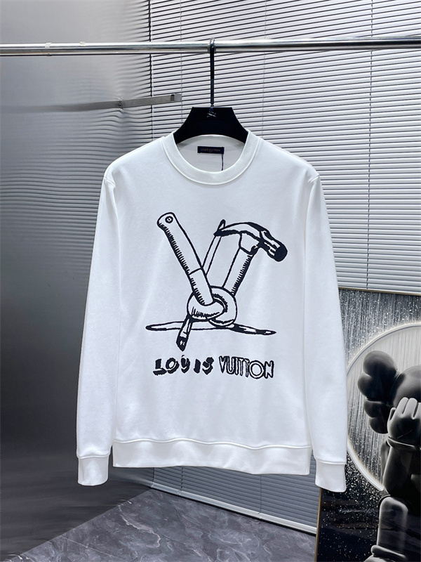 工具モチーフが目を引く LOUIS VUITTON ルイヴィトン コピー スウェットトレーナー 白黒2色