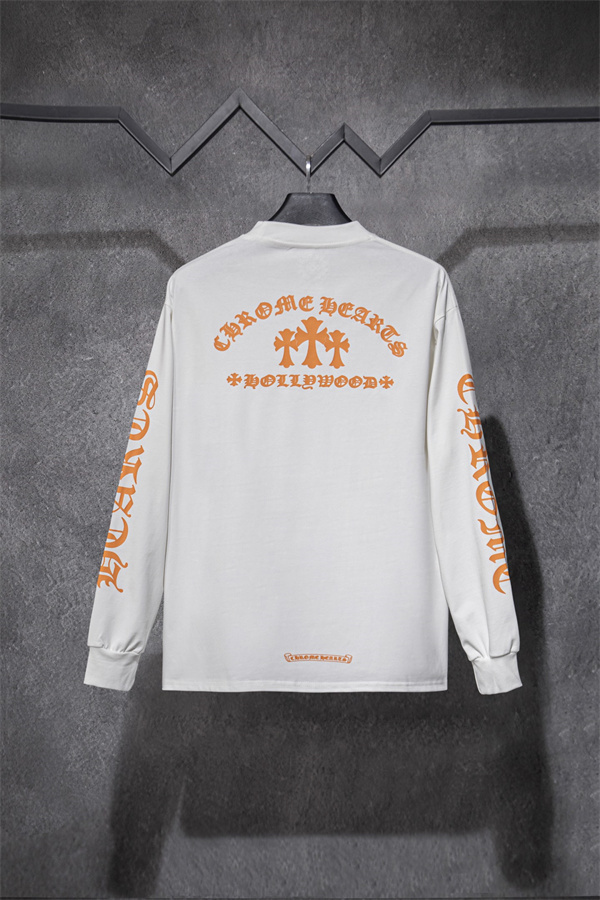 オレンジロゴが映える CHROME HEARTS クロムハーツ コピー 長袖Tシャツ ブラック・ホワイト