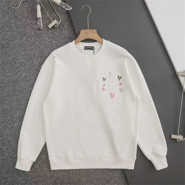 カラフルなクロス刺繍 CHROME HEARTS クロムハーツ コピー スウェットトレーナー 白黒2色