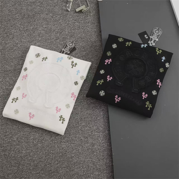 カラフルなクロス刺繍 CHROME HEARTS クロムハーツ コピー スウェットトレーナー 白黒2色