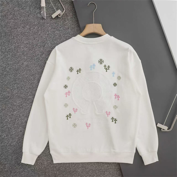 カラフルなクロス刺繍 CHROME HEARTS クロムハーツ コピー スウェットトレーナー 白黒2色