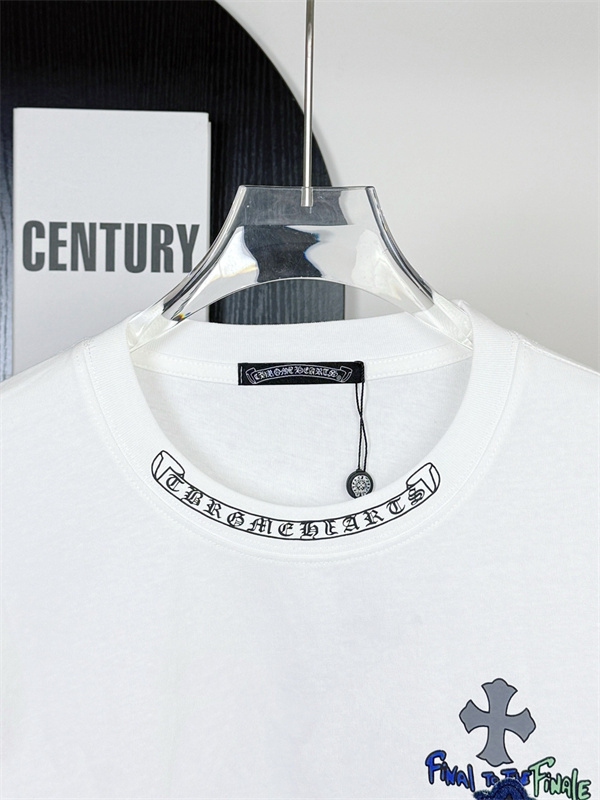 白×ネイビーの個性派 CHROME HEARTS クロムハーツ コピー ロングスリーブTシャツ 袖クロス柄
