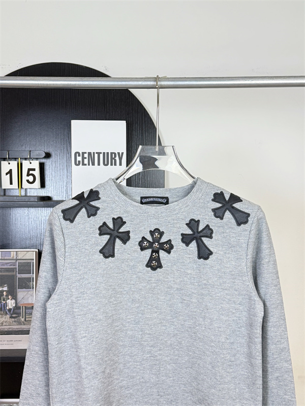 グレー&times;ブラッククロス CHROME HEARTS クロムハーツ コピー スウェットトレーナー 十字架デザイン 1
