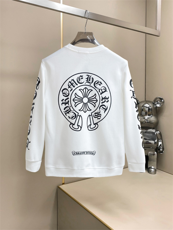 袖ロゴが映える CHROME HEARTS クロムハーツ コピー スウェットトレーナー 白黒2色クロス柄