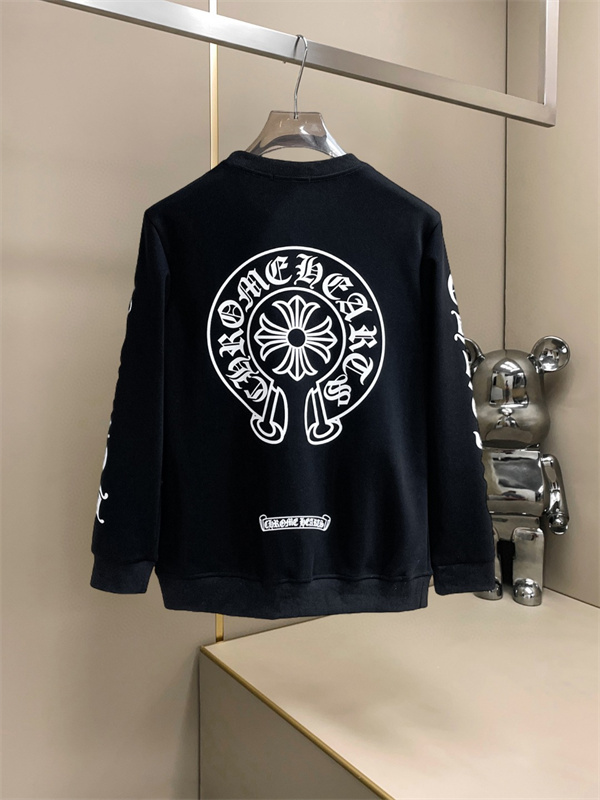 袖ロゴが映える CHROME HEARTS クロムハーツ コピー スウェットトレーナー 白黒2色クロス柄