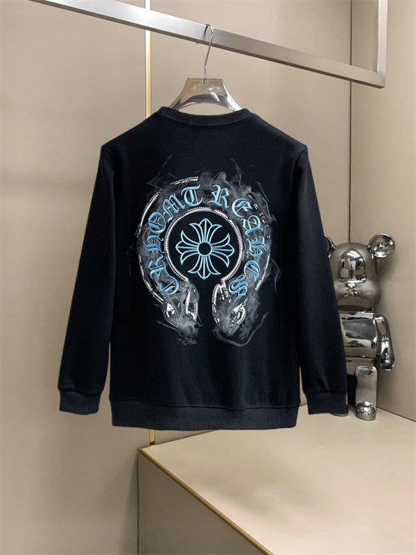 幻想的なブルーロゴ CHROME HEARTS クロムハーツ コピー クルーネックスウェット アート風バックプリント