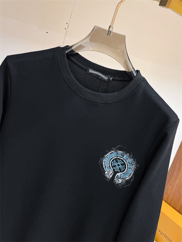 幻想的なブルーロゴ CHROME HEARTS クロムハーツ コピー クルーネックスウェット アート風バックプリント