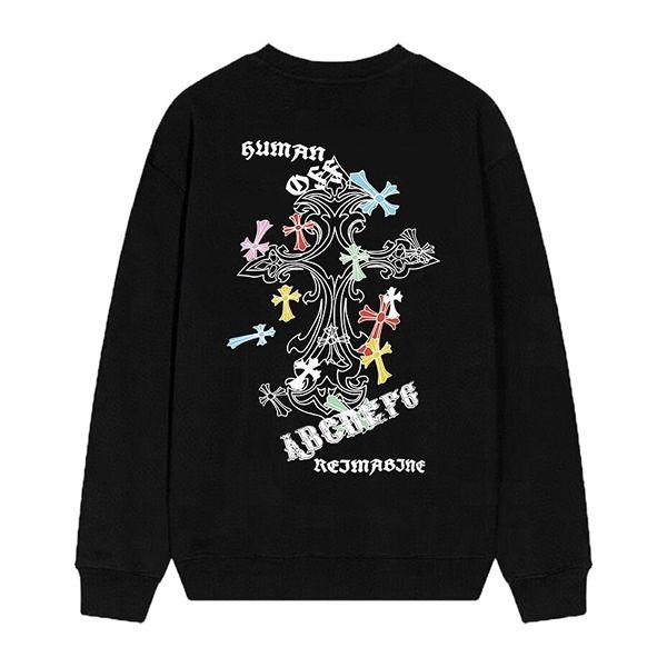 カラフルクロス ロゴ クルーネック CHROME HEARTS クロムハーツ コピー スウェット ロックカジュアル
