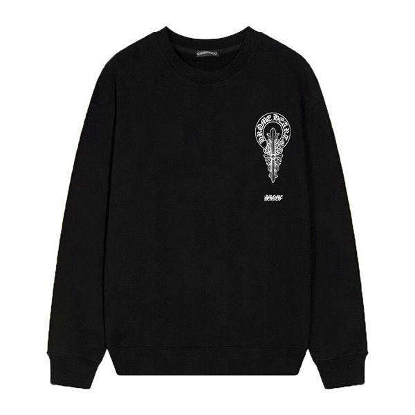 ロゴプリント スウェットトレーナー Chrome Hearts クロムハーツ コピー 黒白 ユニセックス ストリート