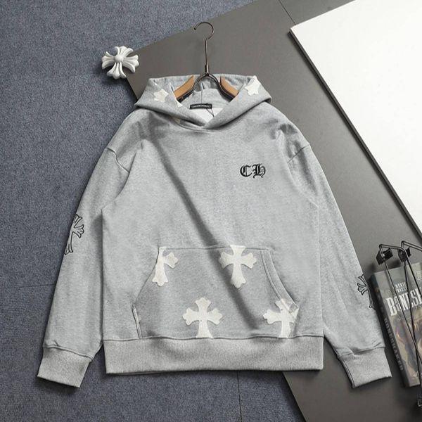 プルオーバーパーカー CHROME HEARTS クロムハーツ コピー クロスロゴ グレー ストリートント メンズ レディース