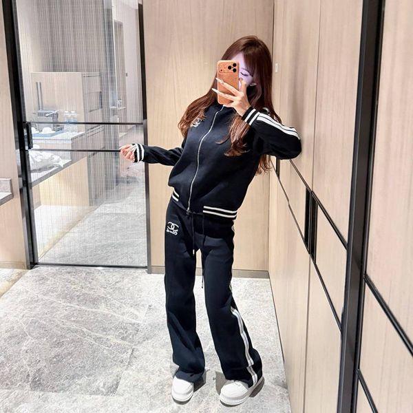 フロントジップ ワイドパンツ CHANEL シャネル コピー レディースセットアップ ラグジュアリースポーツ