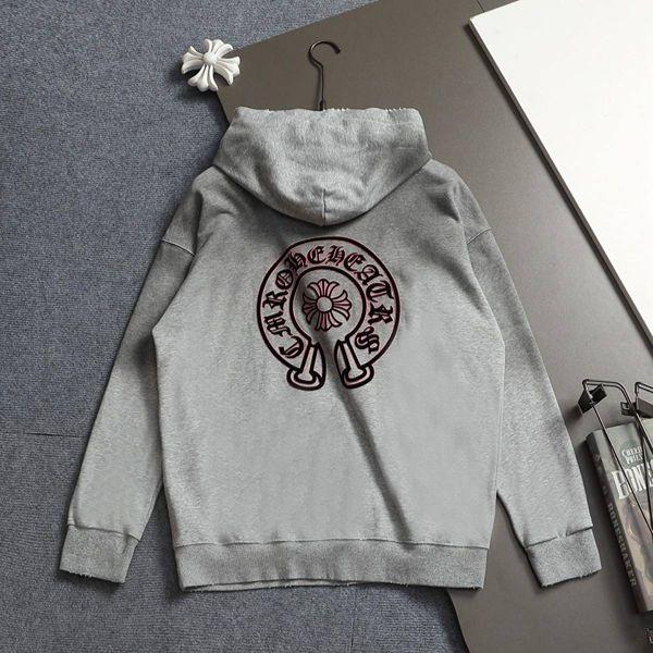 胸元刺繍 カジュアルパーカー CHROME HEARTS クロムハーツ コピー スウェットフーディー ラグジュアリーカジュアル