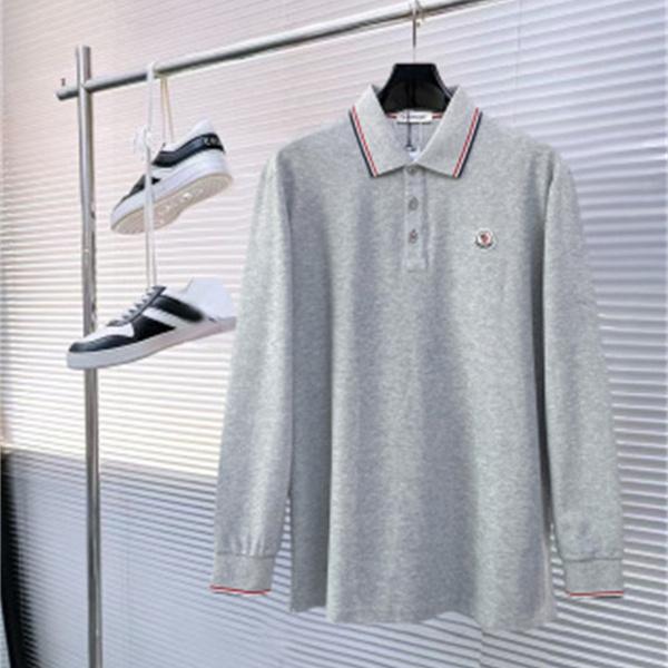 胸ワッペン ライン襟 人気上昇 MONCLER モンクレール コピー 長袖ポロシャツ メンズカジュアル