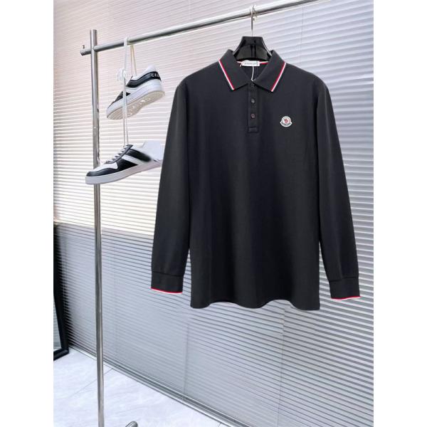 胸ワッペン ライン襟 人気上昇 MONCLER モンクレール コピー 長袖ポロシャツ メンズカジュアル