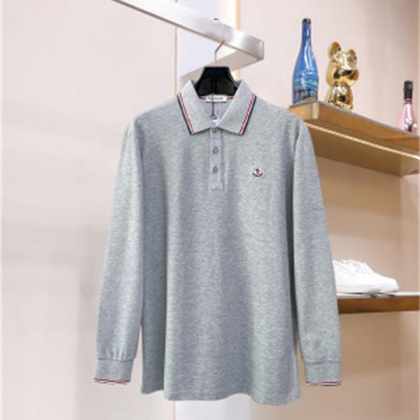 トリコロール襟 人気上昇 MONCLER モンクレール コピー 長袖ポロシャツ メンズスポーツ