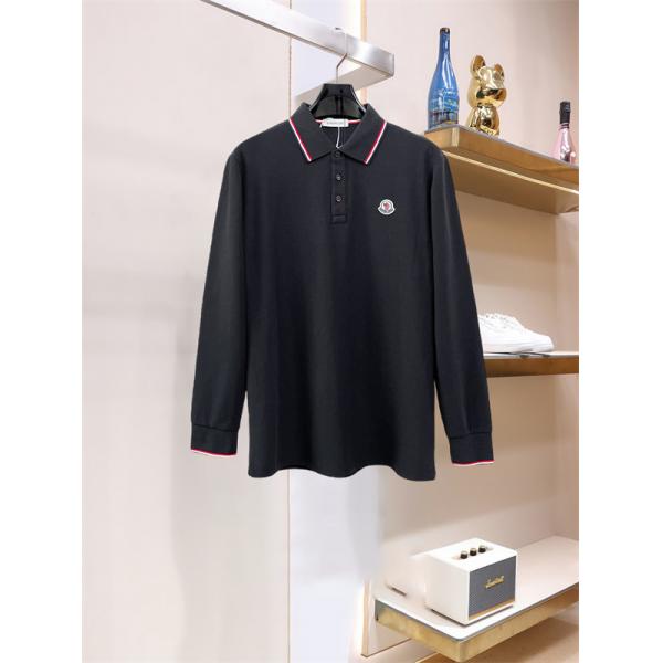 トリコロール襟 人気上昇 MONCLER モンクレール コピー 長袖ポロシャツ メンズスポーツ
