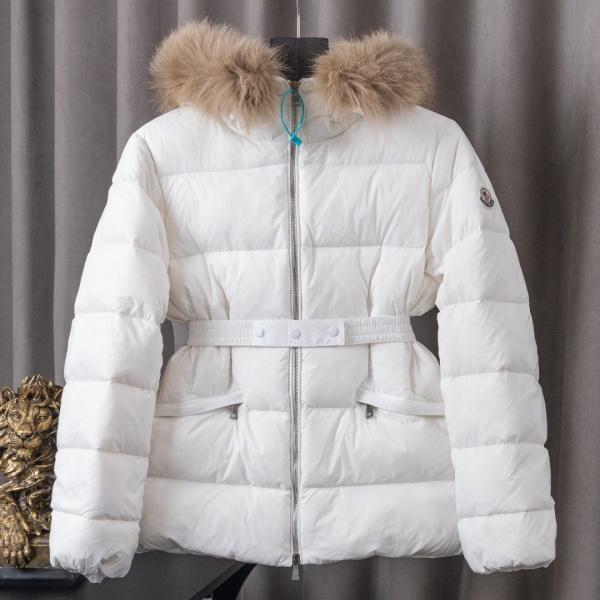 MONCLER モンクレール BOED レディース ショートダウンジャケット ファートリム フード ベルト付き ウエストシェイプ
